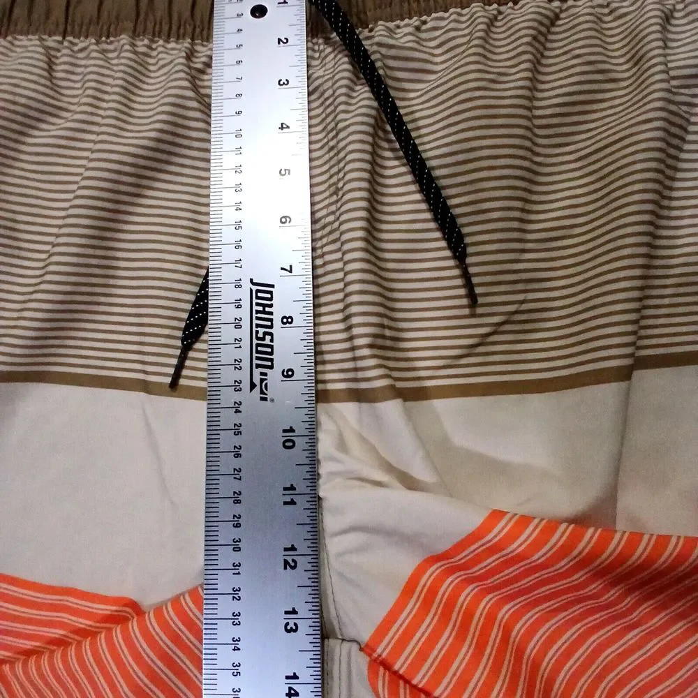 Quicksilver Board Shorts Mens XXL Orange Tan‎ Stretch Surf Swim Trunks 7